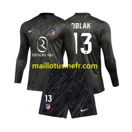 Maillot de Foot Atlético Madrid Jan Oblak 13 Gardien Domicile 2024-25 Manches Longues - Enfant